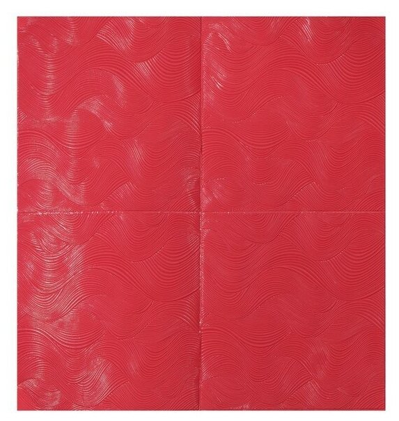 Самоклеящаяся ПВХ панель "Волны красные" 70x70см./В упаковке шт: 1 - фотография № 1