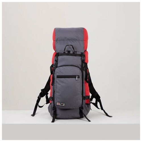 Рюкзак туристический, 70 л, отдел на шнурке, наружный карман, 2 боковых сетки, цвет серый Taif 51709 .