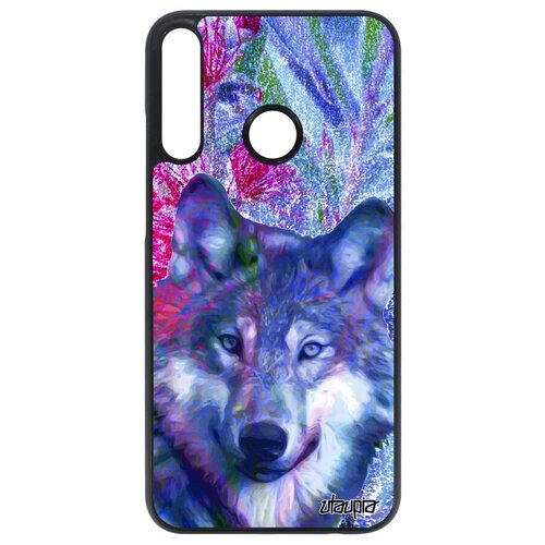 фото Дизайнерский чехол на мобильный // huawei p40 lite e // "дикий волк" wolf хаски, utaupia, фуксия