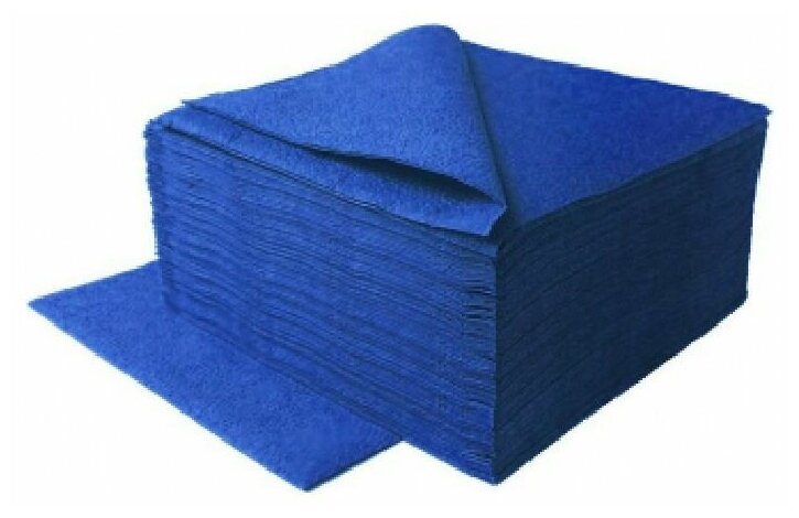Салфетка бумажная синяя 24х24 см 1-сл 400 шт/уп папирус 1 пачка - фотография № 2