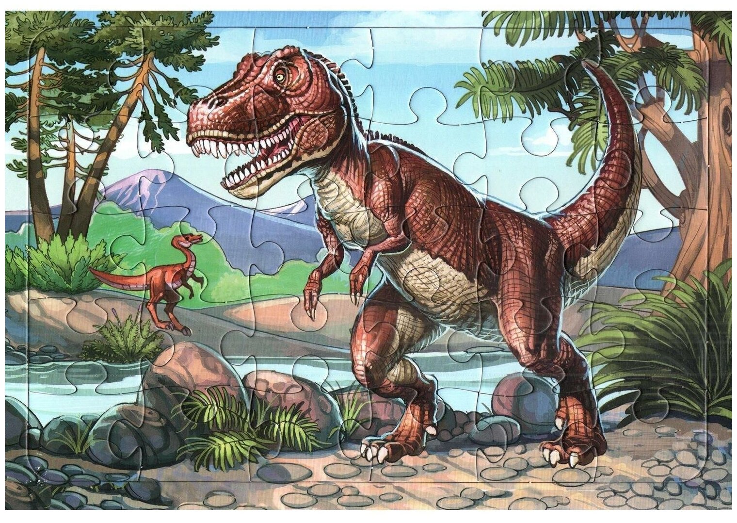 Пазл Динозавр тиранозавр 30 элементов