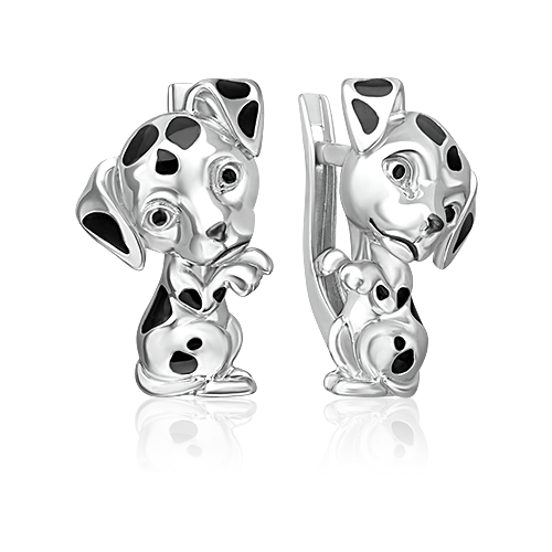 Серьги из серебра с эмалью 