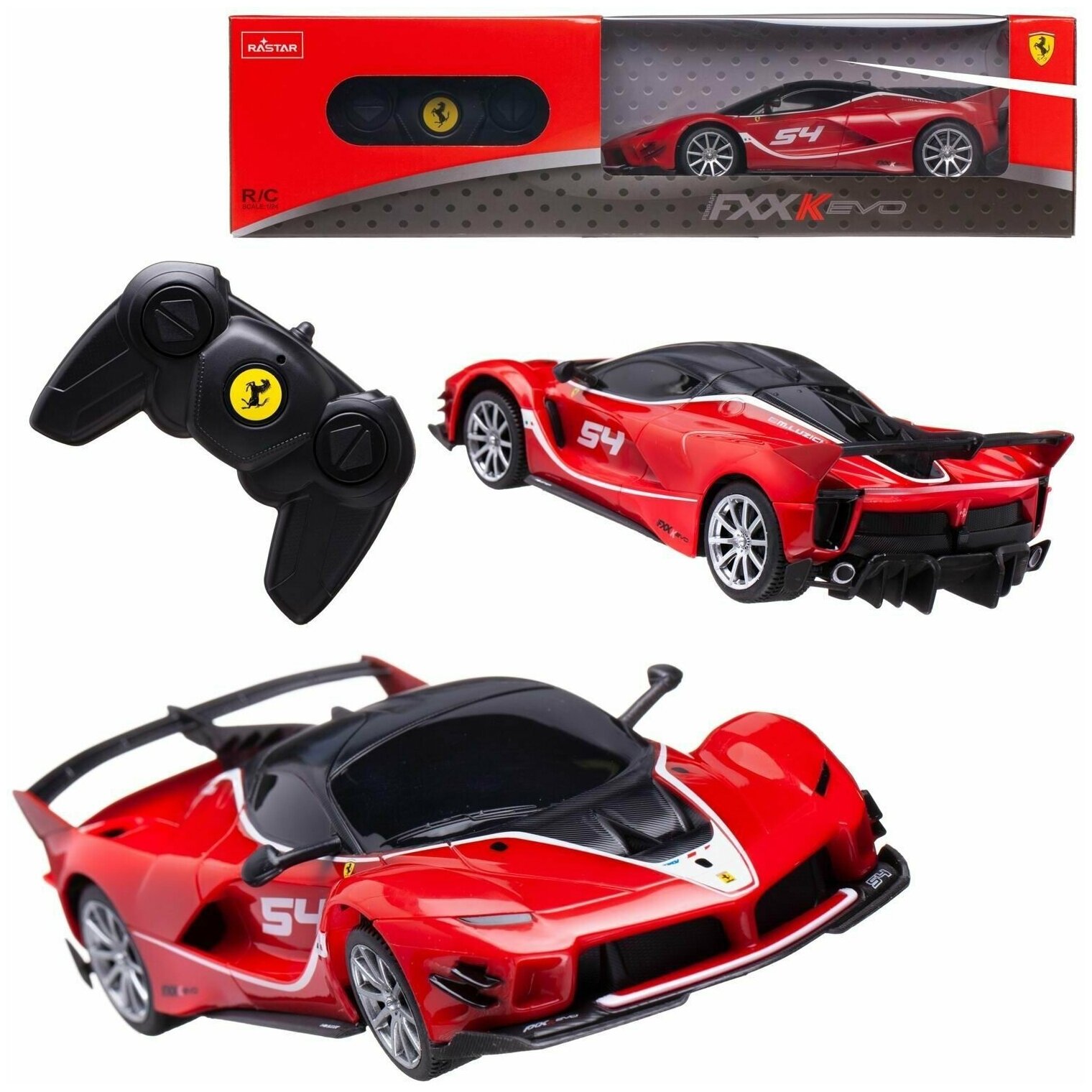 Машинка на радиоуправлении Rastar Ferrari FXX K Evo (арт.79300), 1:24 (19,5см). Красная