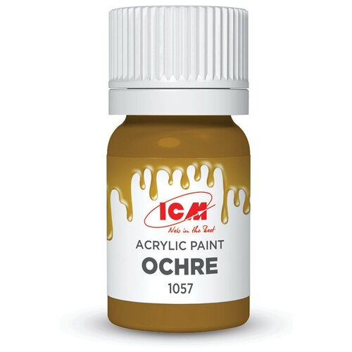 icm краска акриловая медь copper металлик 12 мл c1021 ICM Краска акриловая, Охра (Ochre), 12 мл, C1057