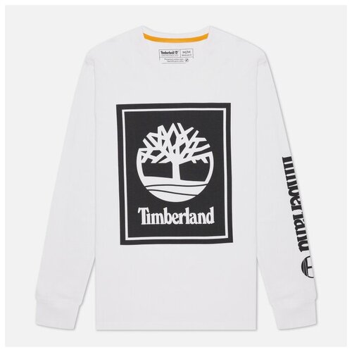 фото Мужской лонгслив timberland stack logo белый , размер s