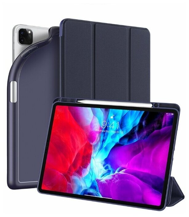 Чехол книжка Dux Ducis для iPad Pro 12.9 (2020) Osom series синий