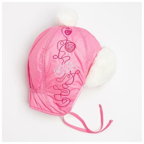 Шапка «Китти» для девочки, цвет розовый, размер 48