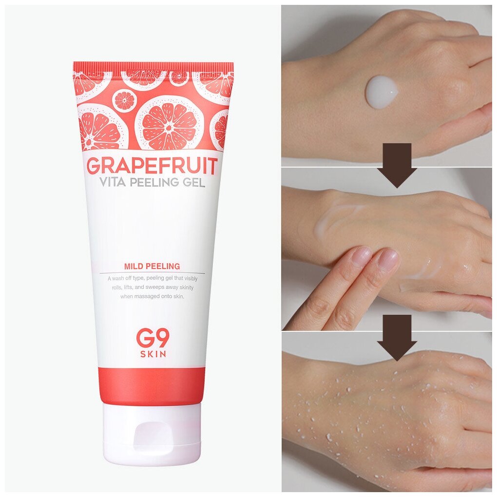 Гель-скатка для лица G9SKIN Grapefruit Vita Peeling Gel 150ml - фото №4