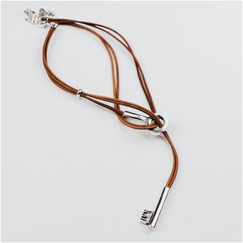 CXC/Колье кожаное/колье женское бижутерия длинное/ожерелье/ожерелье на шею/ожерелье на шею женская/колье серебро/