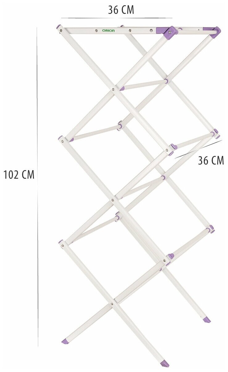 Сушилка для белья Orion 6101 напольная, вертикальная с регулировкой по ширине 43-73 см, высота 102 см