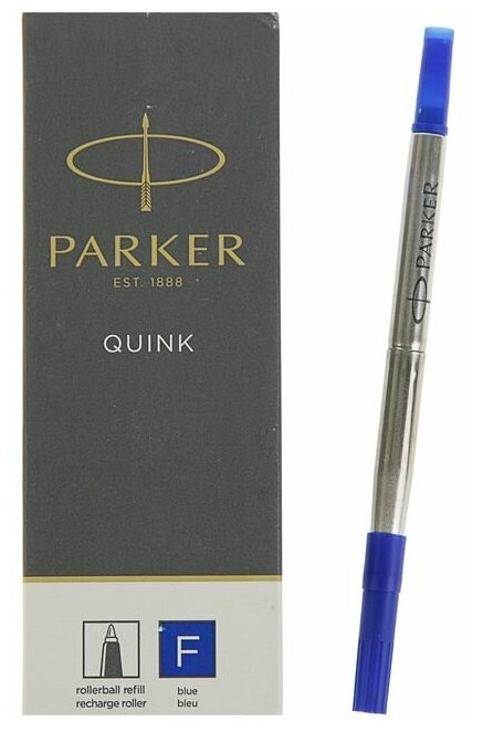 Стержень Parker Quink Rollerball Refill RB Z01 (F) F 0.5мм, синий, металл 413937 955982
