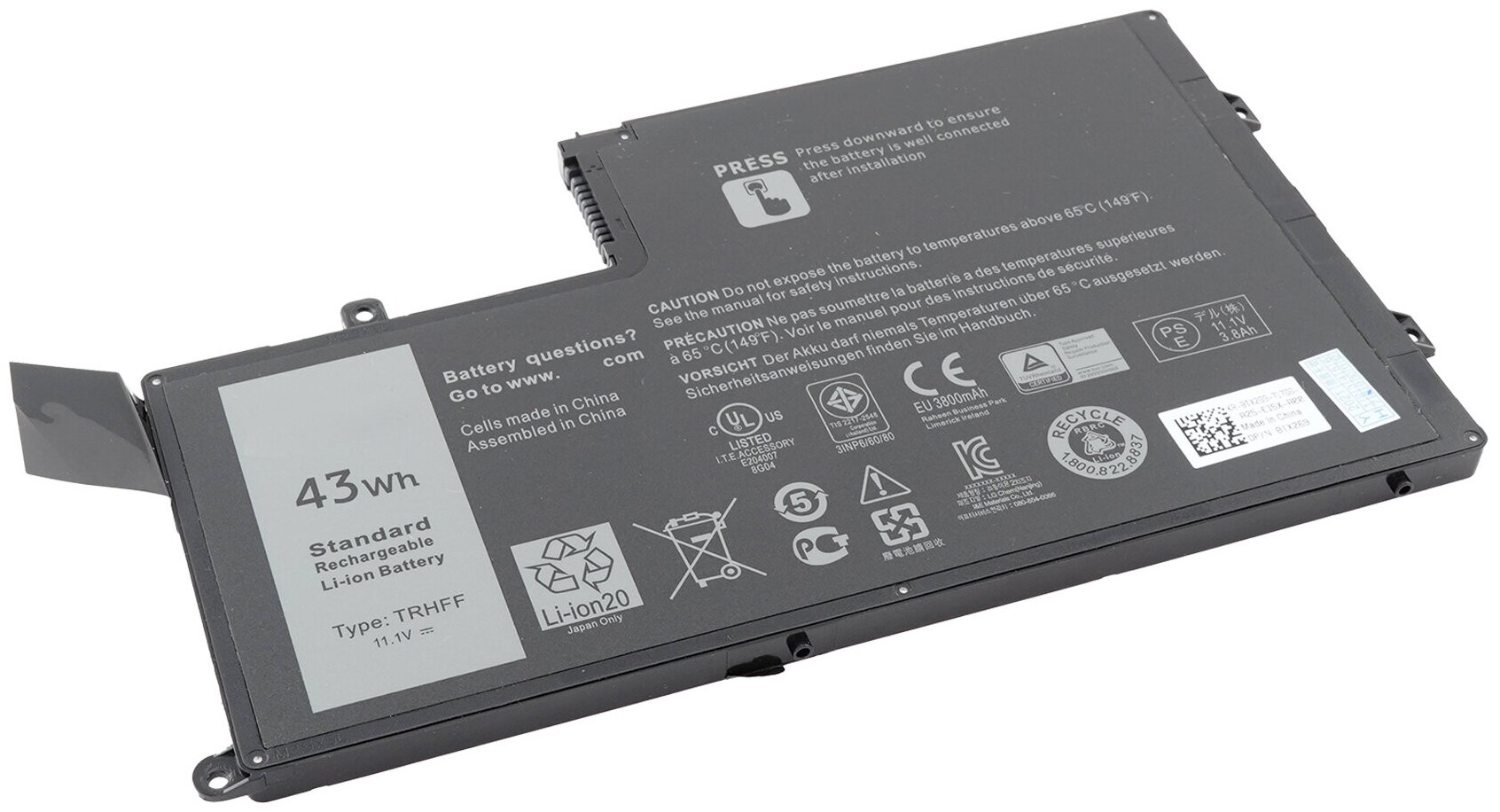 Аккумулятор TRHFF для Dell Inspiron 5445 / 14-5447 / 15-5547 / Latitude 15 3550 (0PD19, 01V2F6)