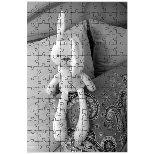 фото Магнитный пазл 27x18см."кровать, кровать заяц, кролик" на холодильник lotsprints