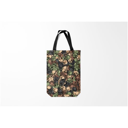 фото Сумка-шоппер / 31х42 см / тренды / милитари камуфляж с черепами burnettie