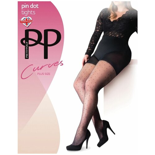 Колготки в мелкий горох Curves Pretty Polly черный XXL 1450₽
