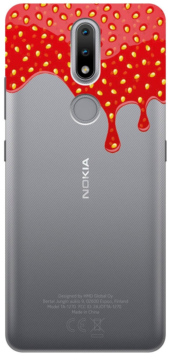 Силиконовый чехол на Nokia 2.4, Нокиа 2.4 с 3D принтом "Jam" прозрачный