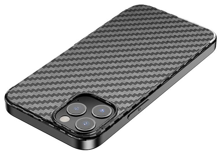 Чехол силиконовый IPhone 12 Pro Max (6.7), Delicate shadow series, черный, Скидка