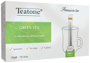 Чай зелёный, TEATONE, в стиках, (100шт*1,8г)