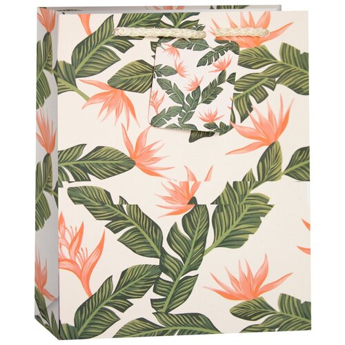 фото Пакет подарочный, цветущие листья, кремовый, 23*18*10 см, 1 шт. дон баллон