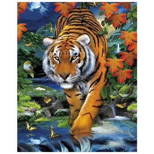 Алмазная мозаика Colibri Крадущийся тигр 40х50 см