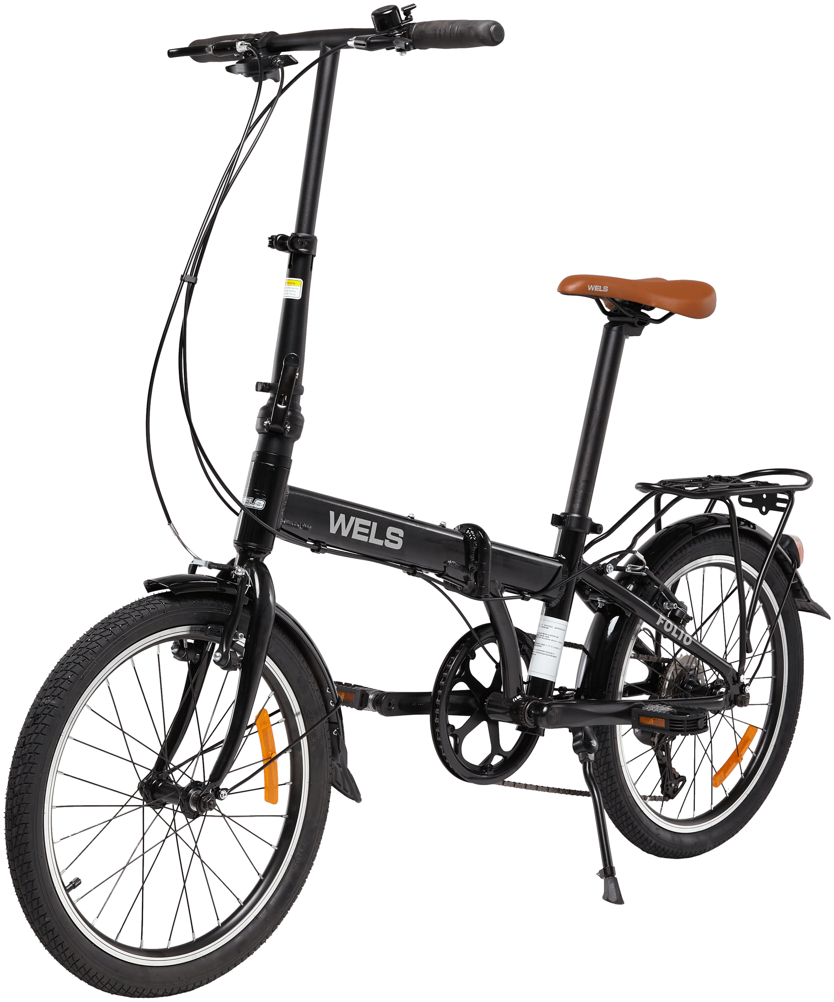 Складной велосипед WELS Folio 20-7 (20", 7 ск, черный, 2021-2022)