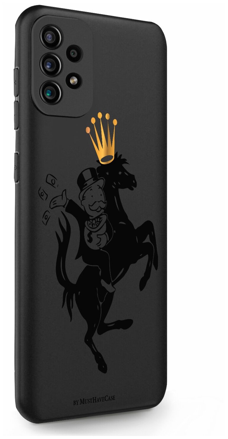 Черный силиконовый чехол MustHaveCase для Samsung Galaxy A72 Monopoly на коне для Самсунг Галакси А72 Противоударный
