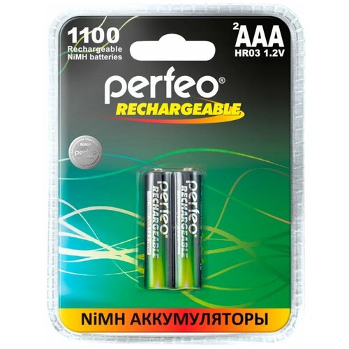 фото Perfeo aaa1100mah/2bl аккумулятор пластик