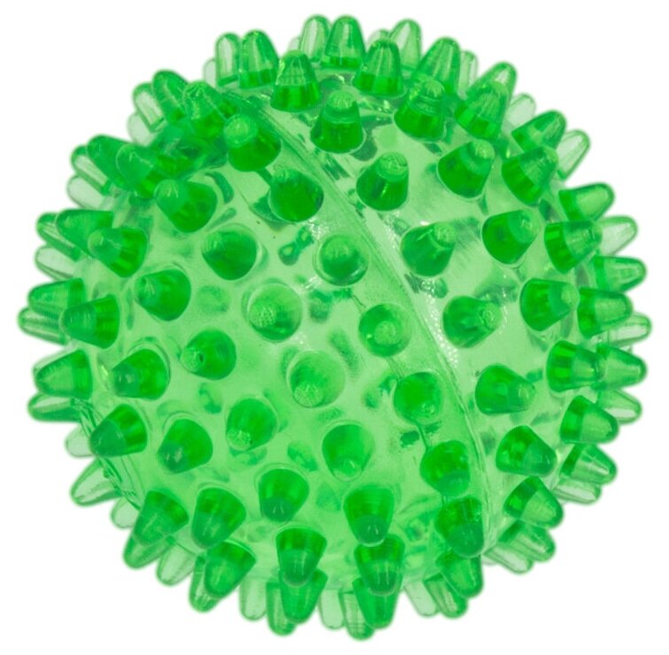 Мяч для собак, массажный, 6 см, прозрачный Crystal Zoo One, зеленый, 560C-1