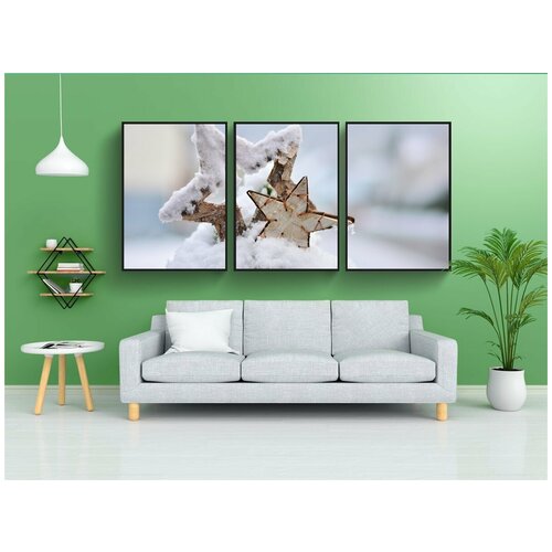 фото Набор модулных постеров для интерьера "снег, зима, зимний" 60x90 см. в тубусе, без рамки lotsprints
