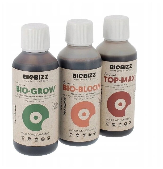 Комплект удобрений BioBizz Try Pack Indoor (Bio-Grow + Bio-Bloom + Top-Max) 3шт по 250мл - фотография № 10