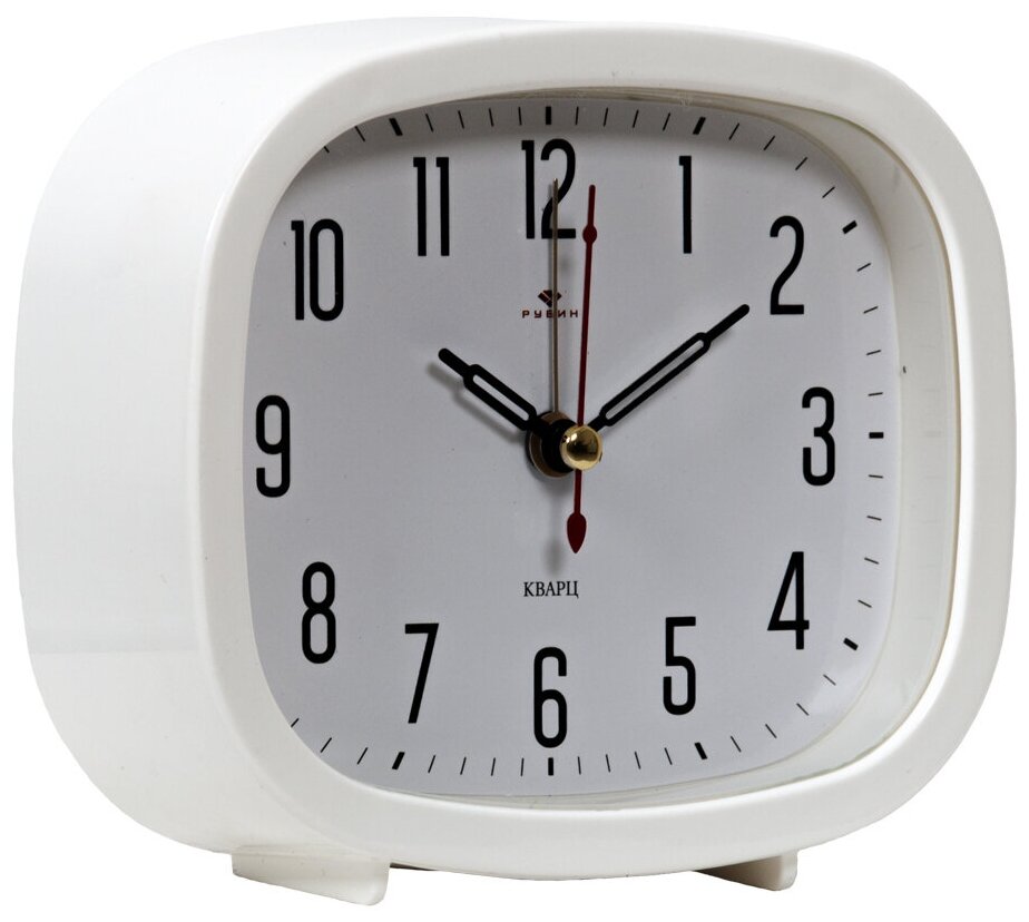 Часы кварцевые в современном стиле Рубин Классика В5-003 с большими арабским цифрами для украшения интерьера гостиной, спальни, кухни или офиса