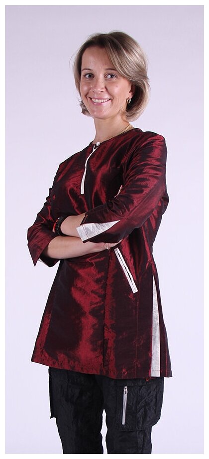 Блуза  MasterGroom, прилегающий силуэт, размер XXL, красный