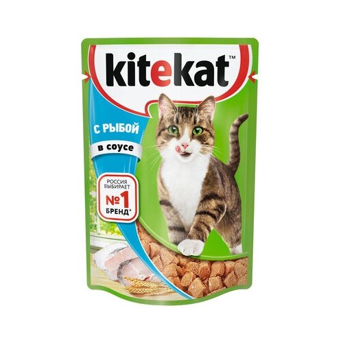 Kitekat Паучи с рыбой в соусе для кошек 10151306 0,085 кг 25121 (34 шт)