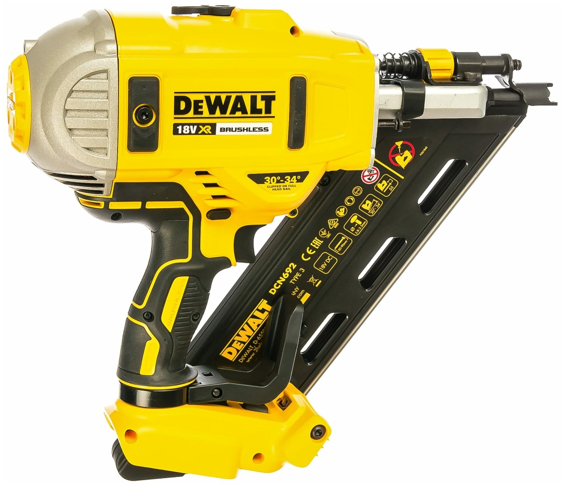 Аккумуляторный бесщеточный гвоздезабивной пистолет 18.0 В XR DEWALT DCN692N-XJ