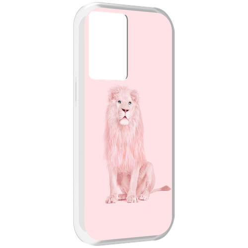 Чехол MyPads Розовый-лев для OnePlus Nord N20 SE задняя-панель-накладка-бампер