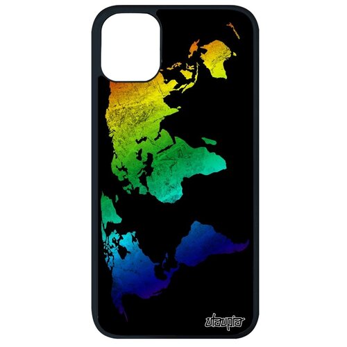 фото Ударопрочный чехол на телефон // iphone 11 pro max // "карта мира" страна планета, utaupia, черный