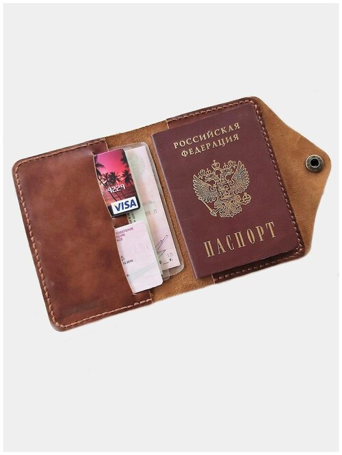 Обложка для паспорта BOCHAROFF, коричневый