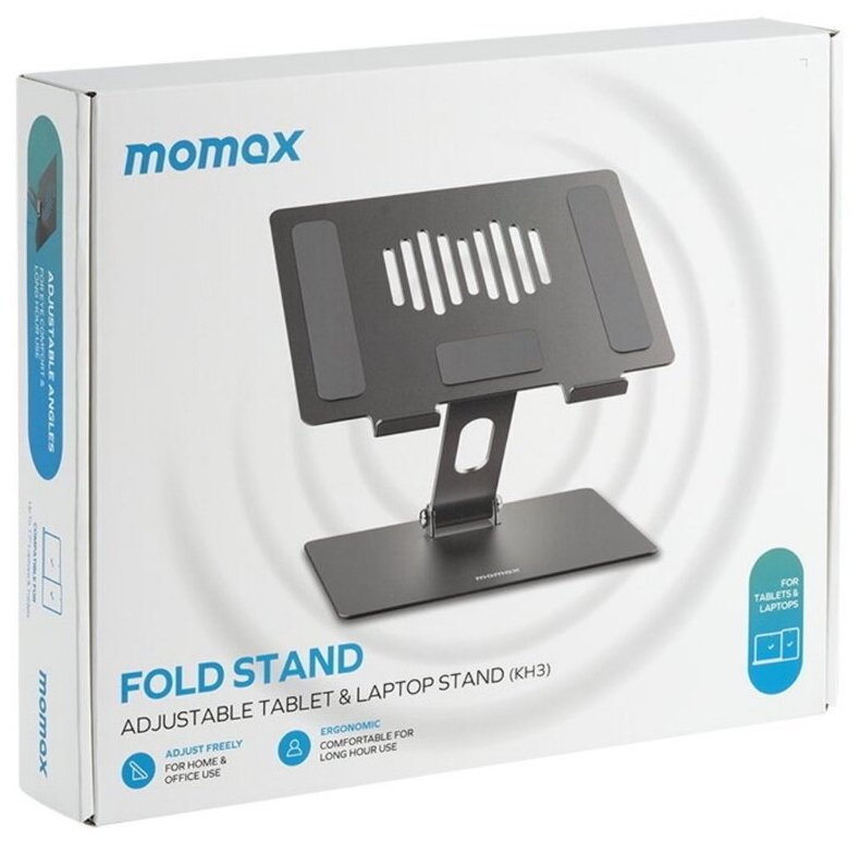 Подставка для ноутбука/ планшета Momax KH3 Fold Stand Adjustable Tablet & Laptop Stand Black (KH3E)