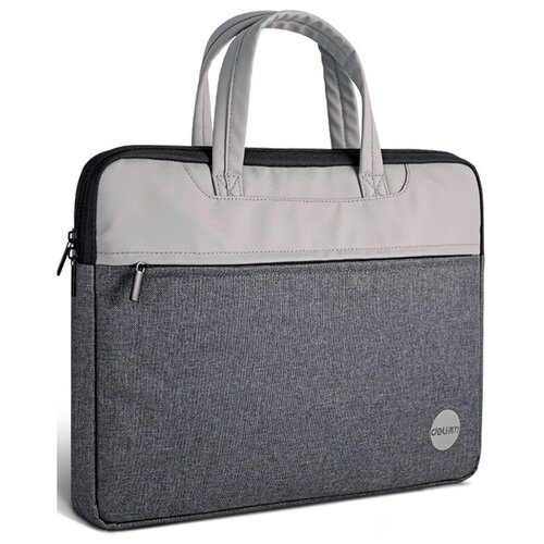 Портфель Deli 63755GREY 28x38x4см ткань серый