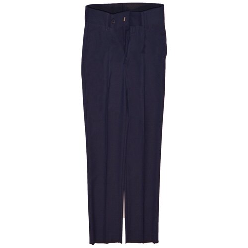 фото Школьные брюки tugi демисезонные, классический стиль, карманы, размер 128, синий