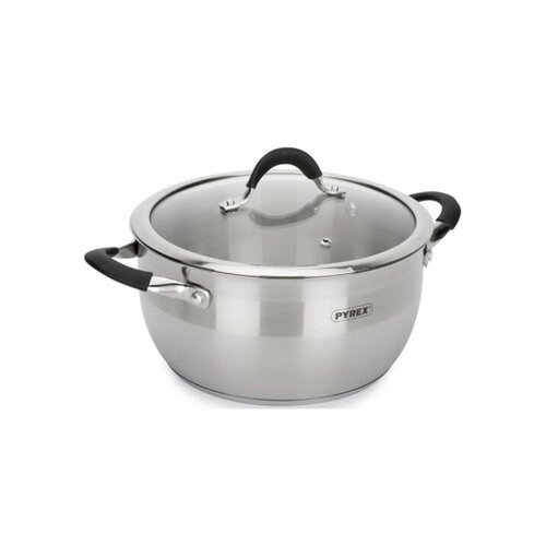 Кастрюля, 1.9 л, d=18 см, стеклянная крышка, цвет хромированный