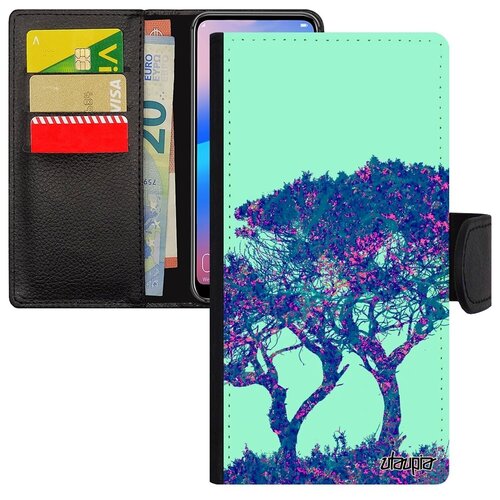 фото Красивый чехол книжка на телефон // samsung galaxy s7 edge // "гренадил" природа флора, utaupia, голубой