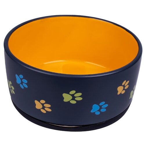 керамикарт миски на подставке для собак и кошек двойные синие 2x290 мл Миска КерамикАрт HD20P105 для собак 1 л 1 л черная с оранжевым 1 12.5 см 5.5 см 12.5 см