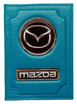 Обложка для автодокументов Mazda (мазда) кожаная флотер 
