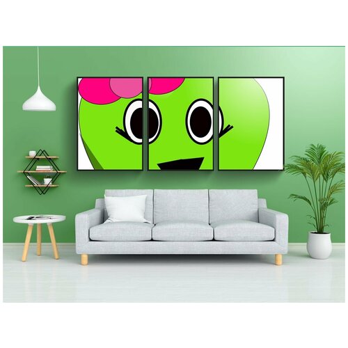 фото Набор модулных постеров для интерьера "яблоко, зеленый, улыбка" 60x90 см. в тубусе, без рамки lotsprints