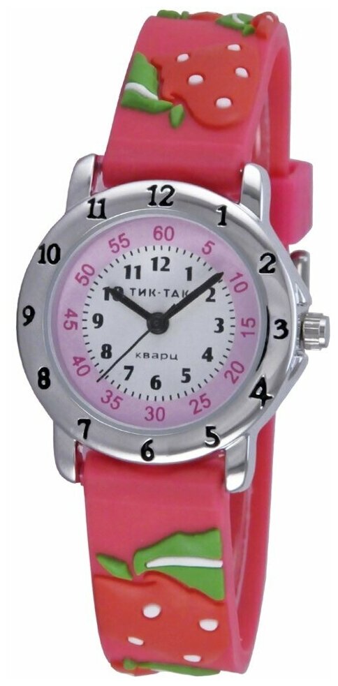 Часы для девочки детские наручные Тик-Так Н105-2 розовая клубника