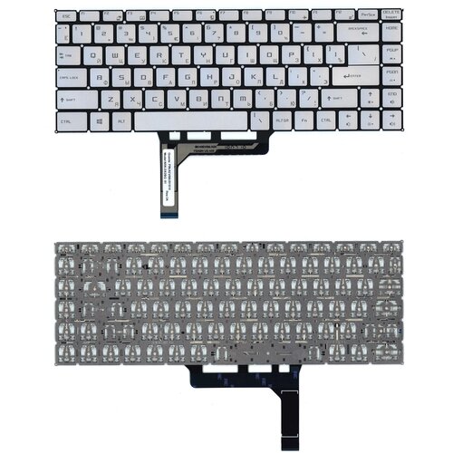 Клавиатура для ноутбука MSI GF63, GF63 8RC, GF63 8RD серебристая с подсветкой новинка для msi gf63 8rc 8rd тонкая 11ud английская клавиатура серебристая с подсветкой