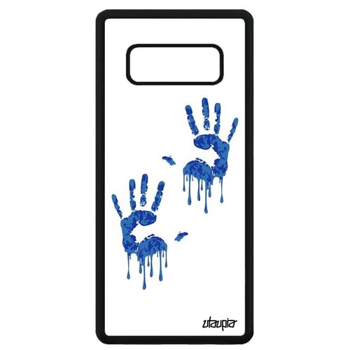 фото Противоударный чехол на смартфон // galaxy note 8 // "отпечаток ладони" раста след, utaupia, белый