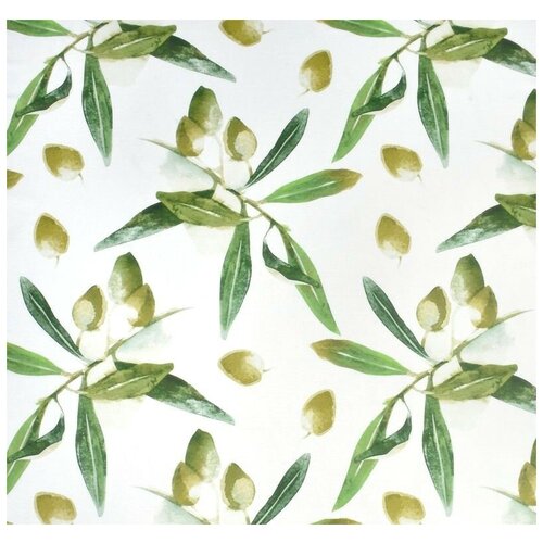 Ткань для шитья поплин , 100% хлопок, белые веточки, 2,2м x 1м