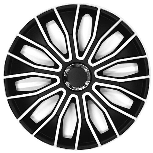 Колпак колеса R-15 декор волтек про черно-белый комплект